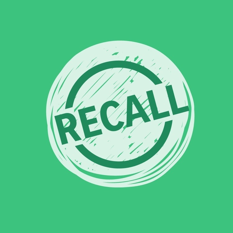 green background with the word RECALL in bold letters