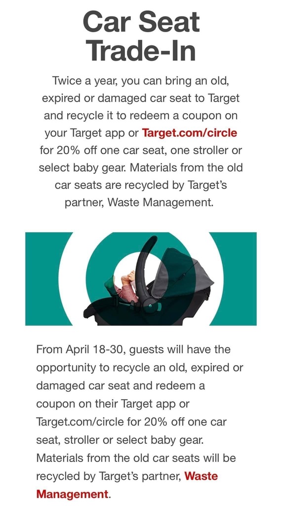 Car Seat Trade-In Flyer for Target.