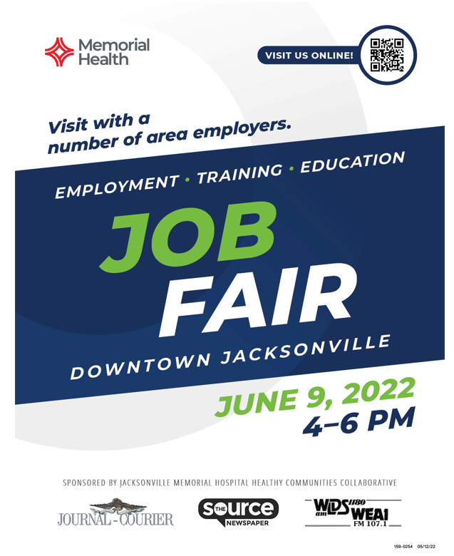 Job Fair on June 9th, 2022, downtown Jacksonville from 4-6PM. Promoting employment, training, and education.