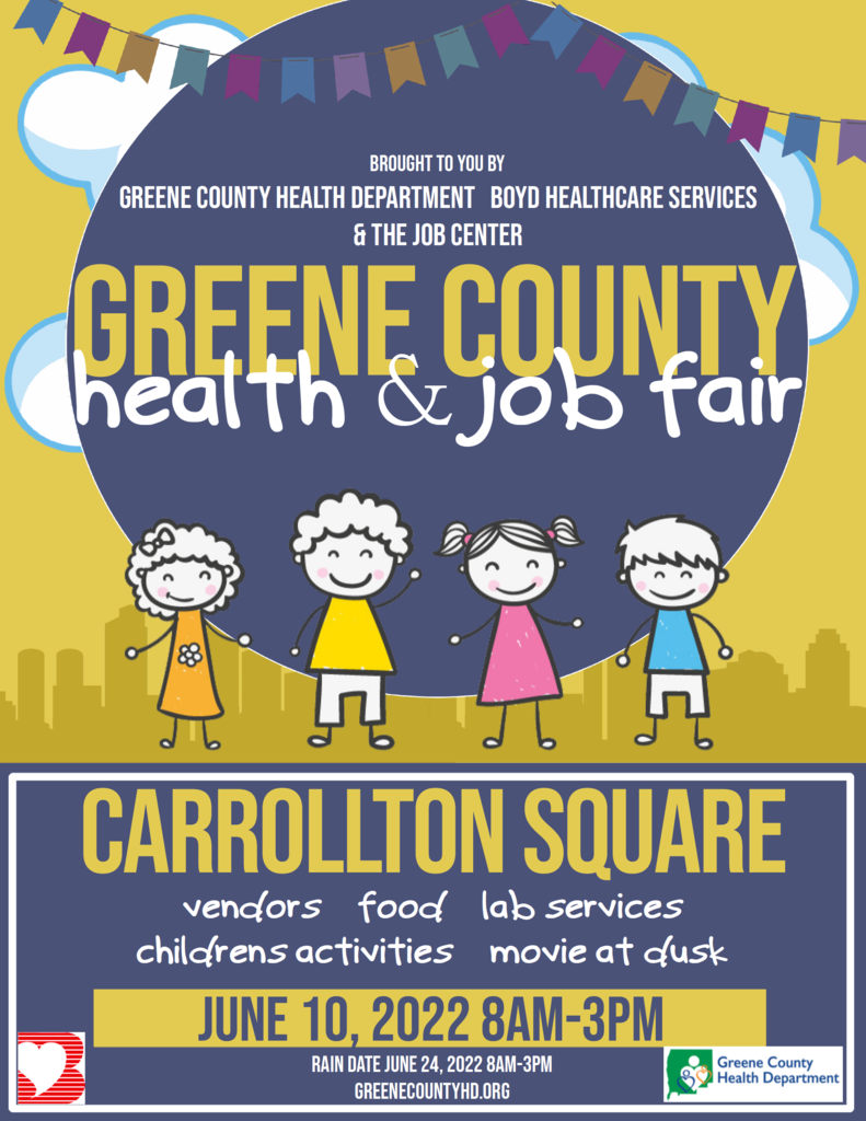 Greene County Health & Job Fair flyer 