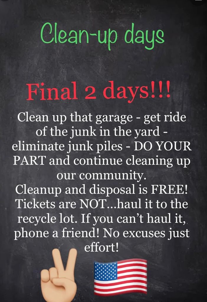 Roodhouse Clean-Up Days flyer
