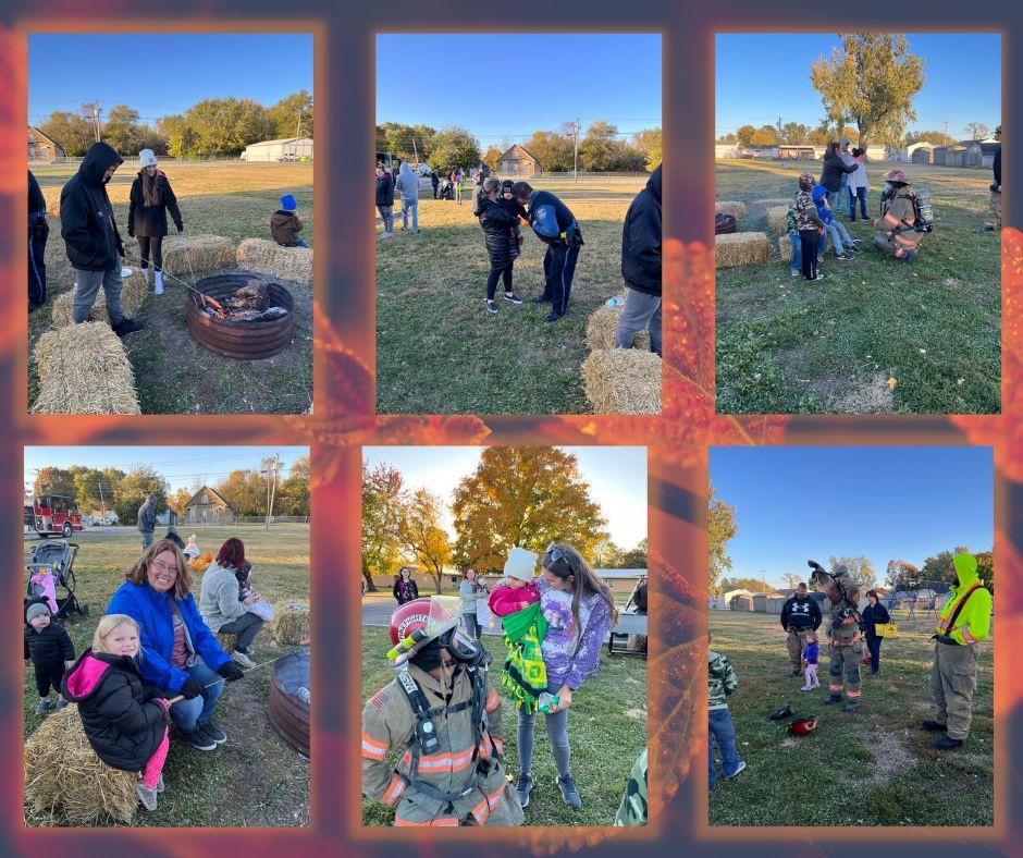 Pictures of parents and kids from fire safety night and wiener roast