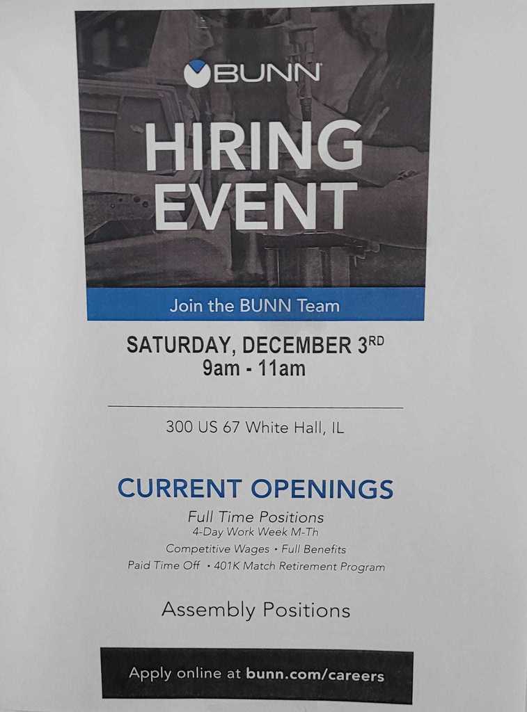 Job Fair Informative Flyer for Bunn