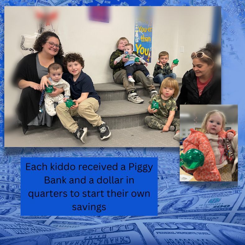 Pictures of Children with their piggy banks