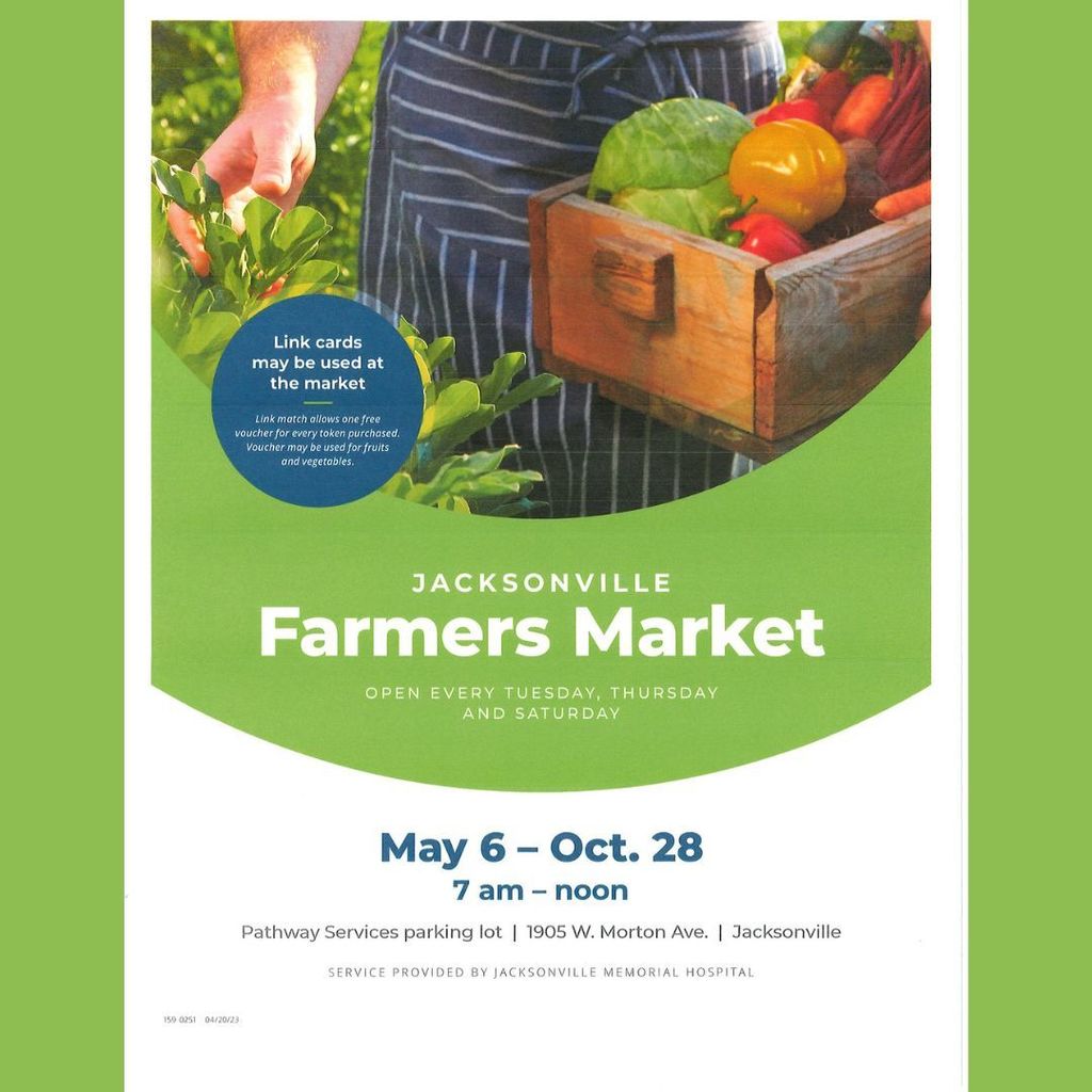 Farmers Market Flyer in Jacksonville from may 6 to Oct 28- they take the LInk card